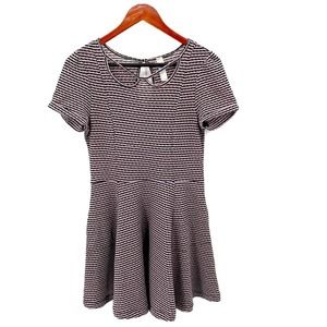 Free People Beach Pink Black Striped Skater Dress